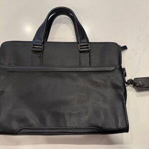 Tumi Black Textured Leather Briefcase